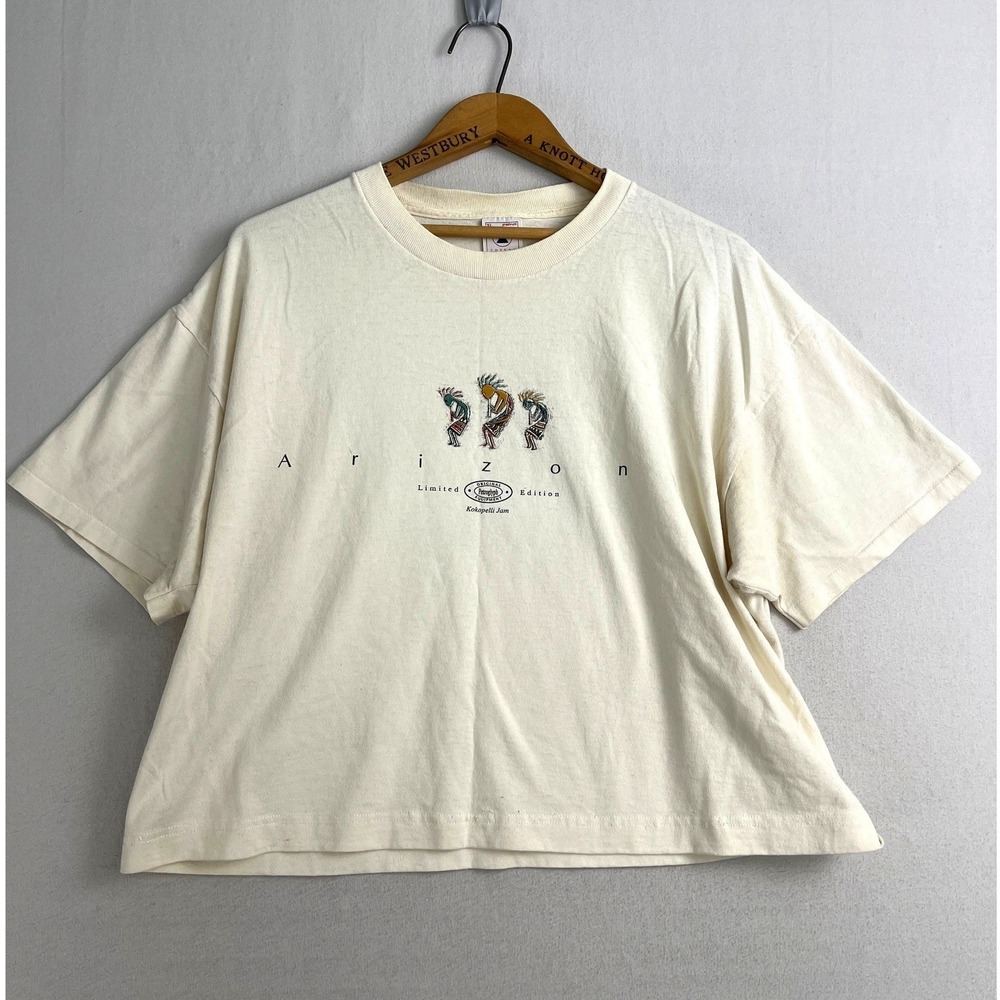 Vintage Arizona Kokopelli Jam T Shirt XL Off White Single Stitch USA Made